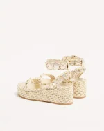 Valentino Rockstud Flatform Sandal In Laminated Nappa Leather 45Mm - Image 4